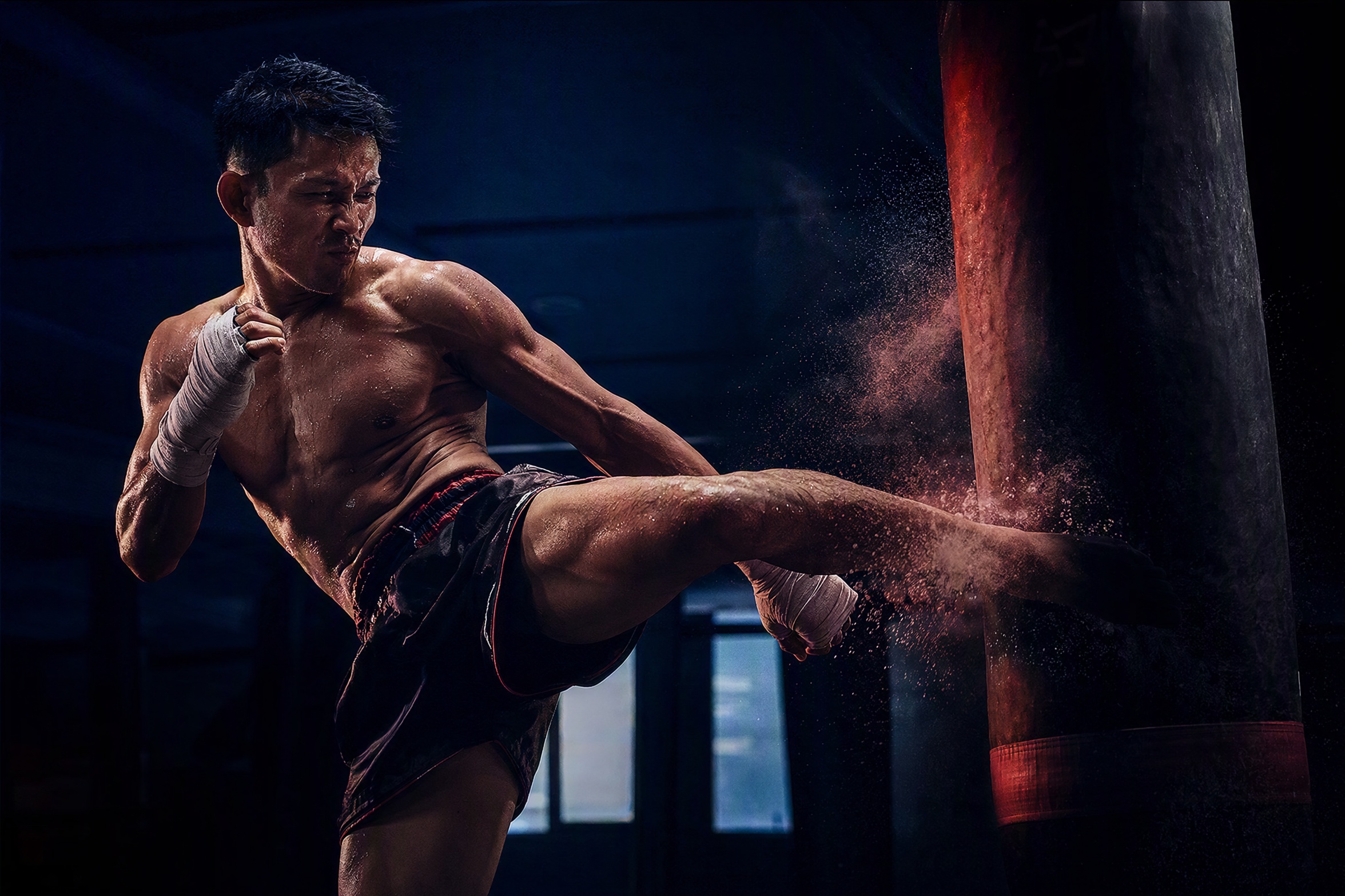 Boxing and Muay Thai training